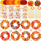 Hollowfly 48 Sets Autumn Wreath Craft Kits for Kids DIY Pumpkin Wreath Hanging Ornaments Make Your Own Paper Fall Craft with Sti