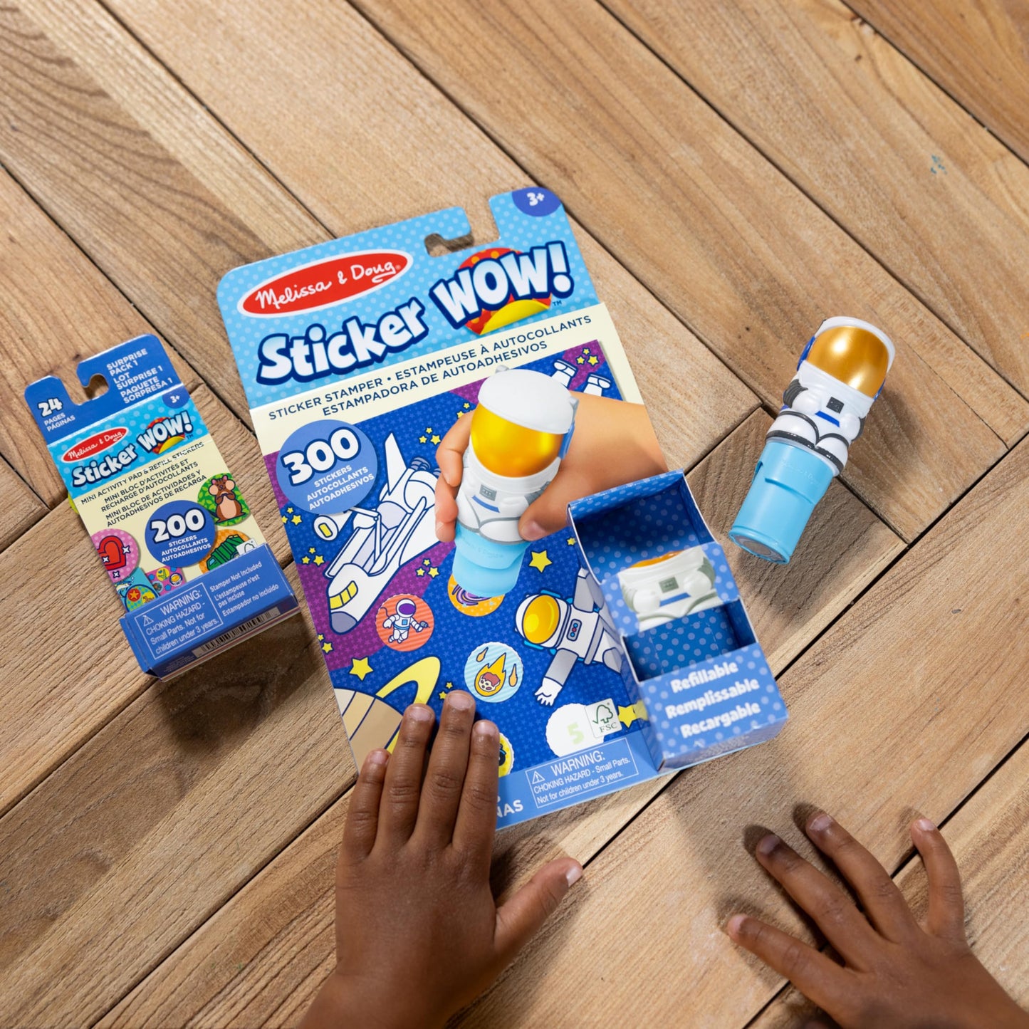 Melissa & Doug Sticker Wow! Astronaut Bundle: 24-Page Activity Pad, Sticker Stamper, Mini Activity Pad, 500 Stickers, Arts and C