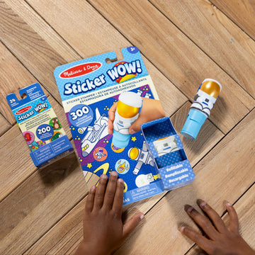 Melissa & Doug Sticker Wow! Astronaut Bundle: 24-Page Activity Pad, Sticker Stamper, Mini Activity Pad, 500 Stickers, Arts and C