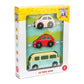 Le Toy Van - Cars & Construction Wooden Retro Metro Car Set Car Toy Play Set - Set 3 Cars | Boys Play Vehicle Kids Role Play Toy