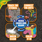 Crayola Super Stencils Magical Creatures Set - 3ct Washable Sidewalk Chalk for Kids, Multicolor, Outdoor Toys, Ages 4+