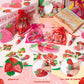 CY2SIDE Strawberry Party Stationery Set - 12 Pack Christmas Party Gifts Include 4-in-1 Ballpoint Pen Sticky Note Sticker and Org