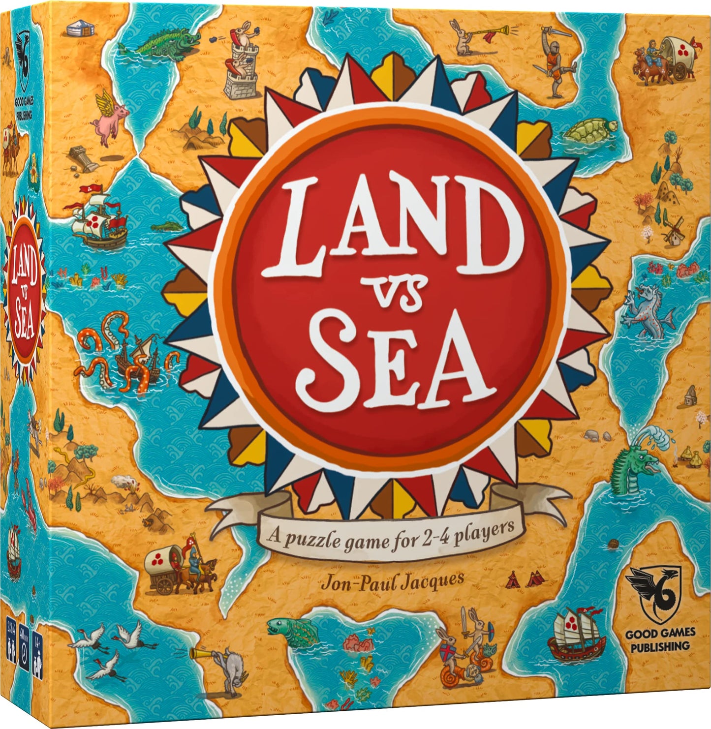 Good Games Publishing Land vs Sea Board Game - Medium Multi-coloured Cardboard, Model 014GGP
