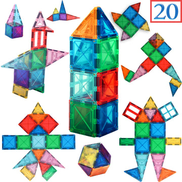 Geltiles Magnetic Tiles Dollhouse 64 Pieces Of Building 3D Sets, Constructing And Creative Stem Learning Educational Next Genera