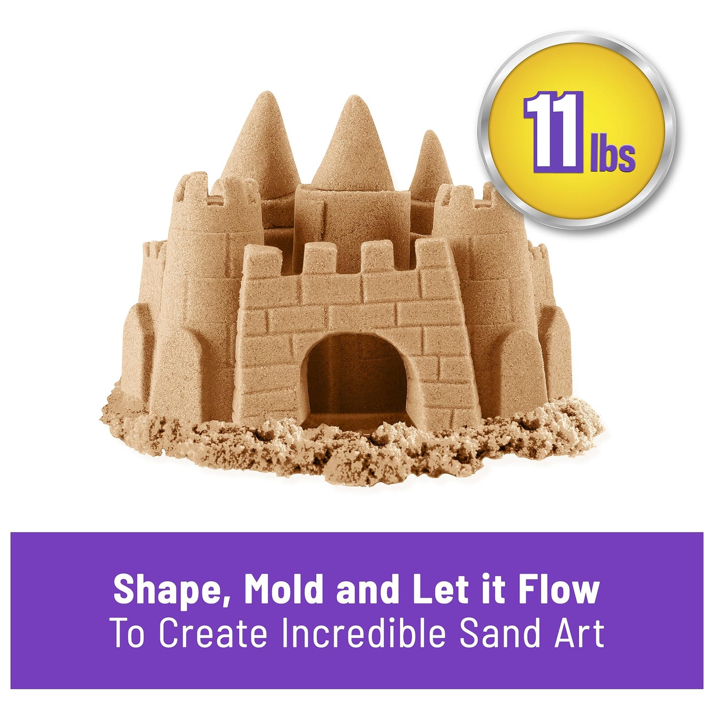Kinetic Sand 11lb Natural Brown Play Sand for Arts and Crafts, Sandbox - Sensory Toy for Kids Ages 3+ (Model 6060996)