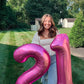 Pink Number 2 Balloon 40 Inch, 2 Balloon Number, 2Nd Birthday Decorations For Baby Girls Boys Toddlers