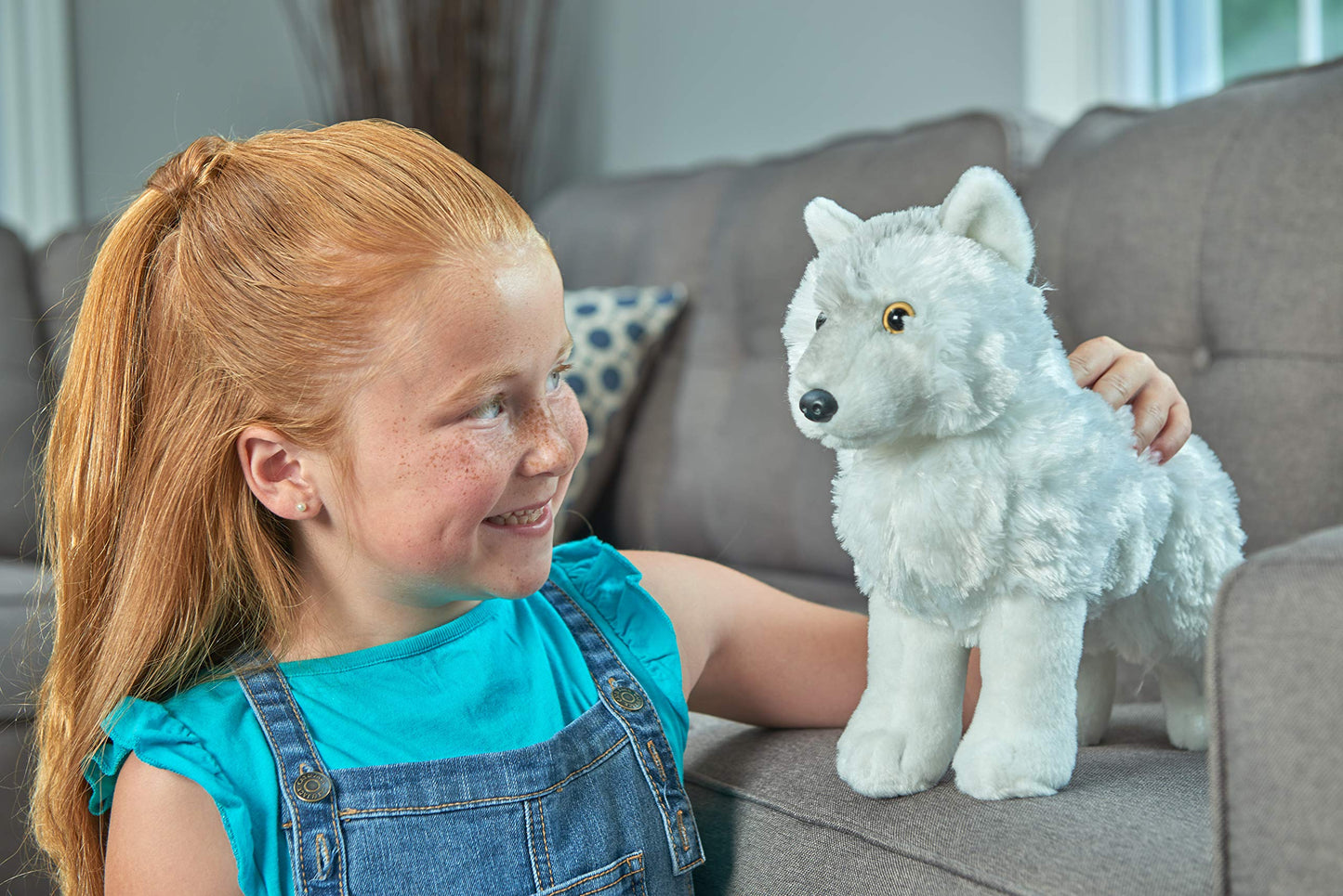 WILD REPUBLIC Arctic Wolf Plush Stuffed Animal, 12" Cuddlekins, Multi Polyester Toy for Kids