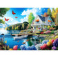 300 Pieces Puzzles For Adults | Lake House Jigsaw Puzzles | Large 300 Piece Puzzle For Children Adults Seniors | Sturdy,Safe | E