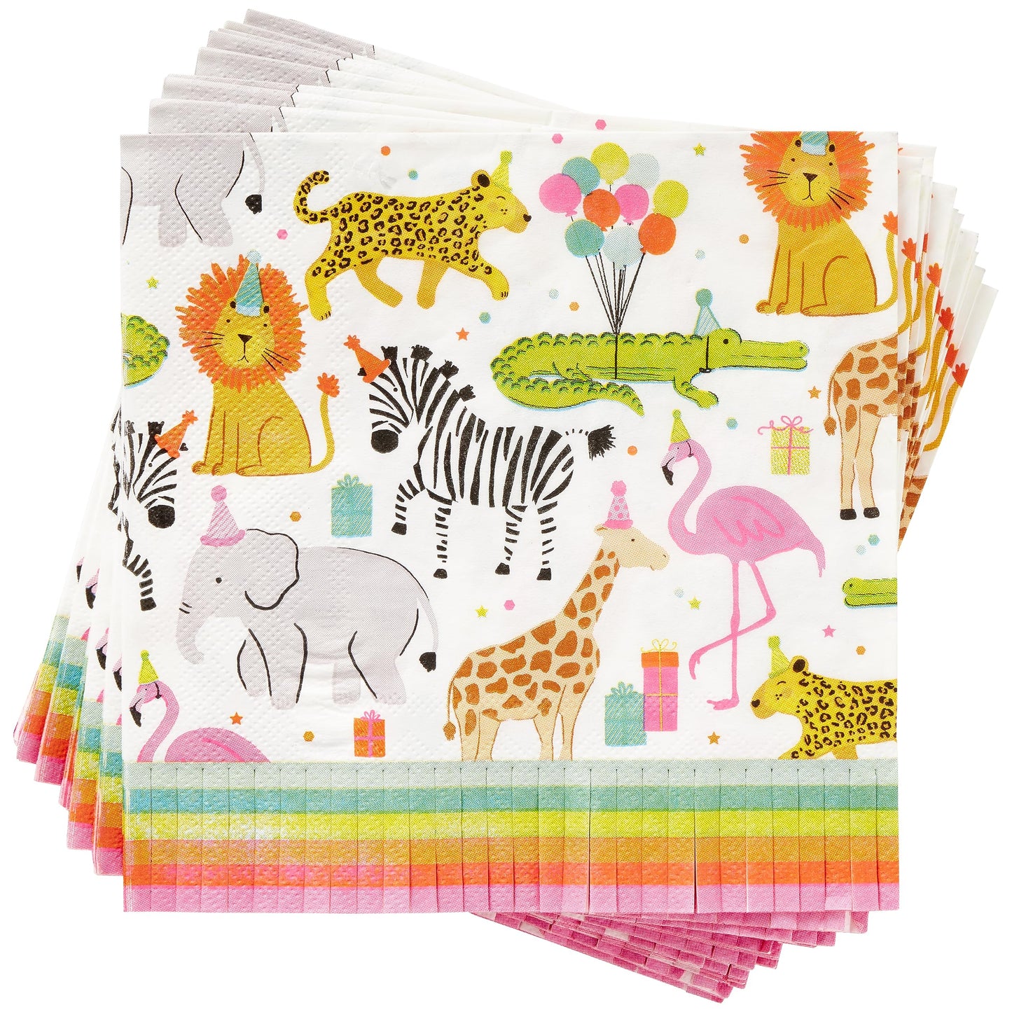 C.R. Gibson Party Animal Fringe Lunch Napkins, 20 Count (Pack of 1) (TW7-25362)