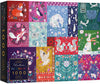 Elena Essex Christmas Puzzle - Winter Patchwork  Puzzles for mature-themeds 1000 Pieces  Jigsaw Puzzles  Winter Animal Thanksgiving Christmas Holidays 1000 Piece Puzzle  Size 20x28 inches