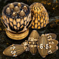 ARUOHHA DND Metal Dice Antique Gold Dragon Egg Dice with Rotating Dragon Egg Shell, Dungeons and Dragons Role Playing Game RPG D