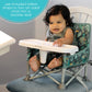 Bright Starts Pop 'N Sit Portable Booster Chair, Jungle Botanical, Medium, Indoor/Outdoor Use, Compact Fold, Model 13043Z