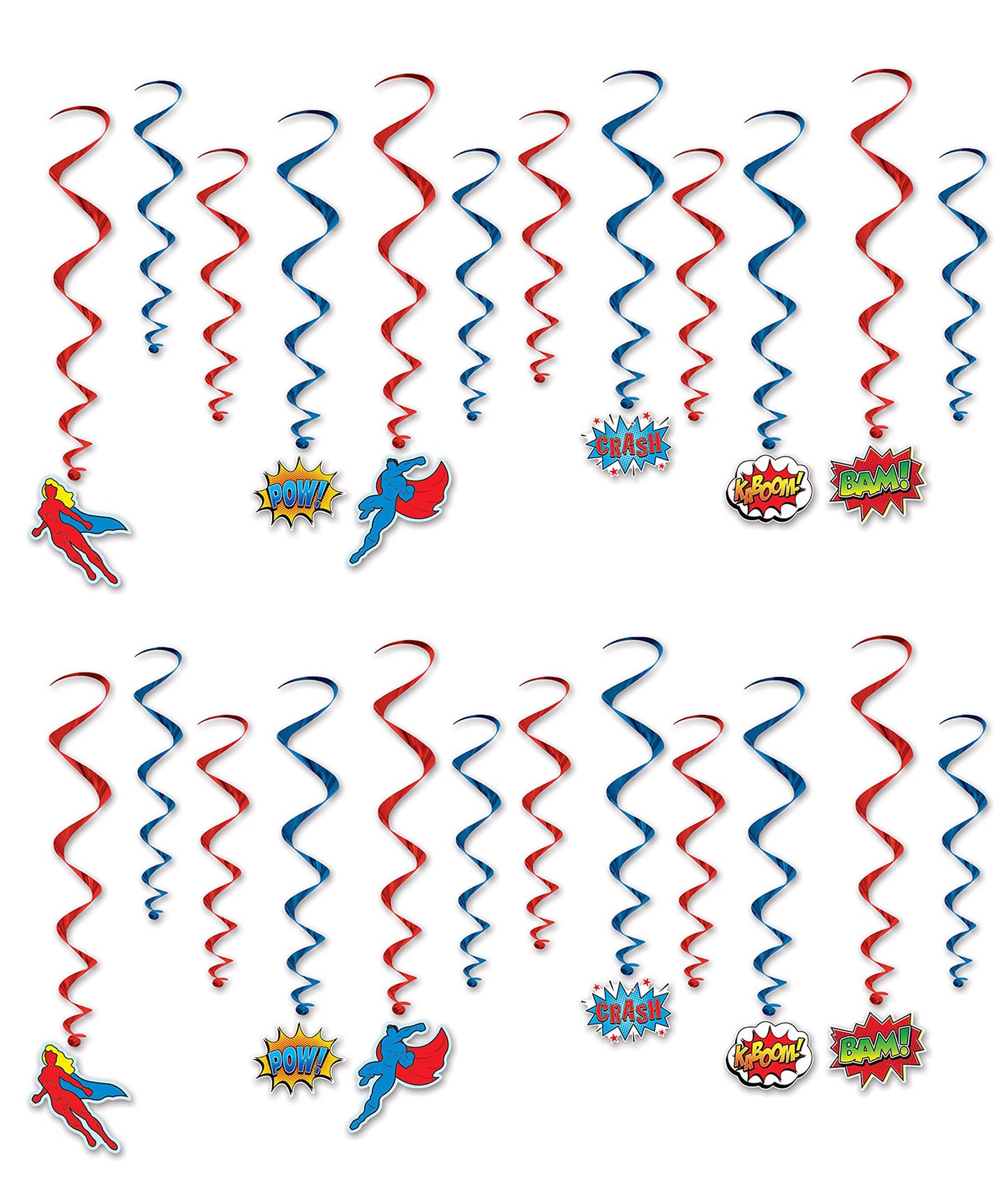 Beistle , 24 Piece Hero Whirls, 17-31.5, Multicolored