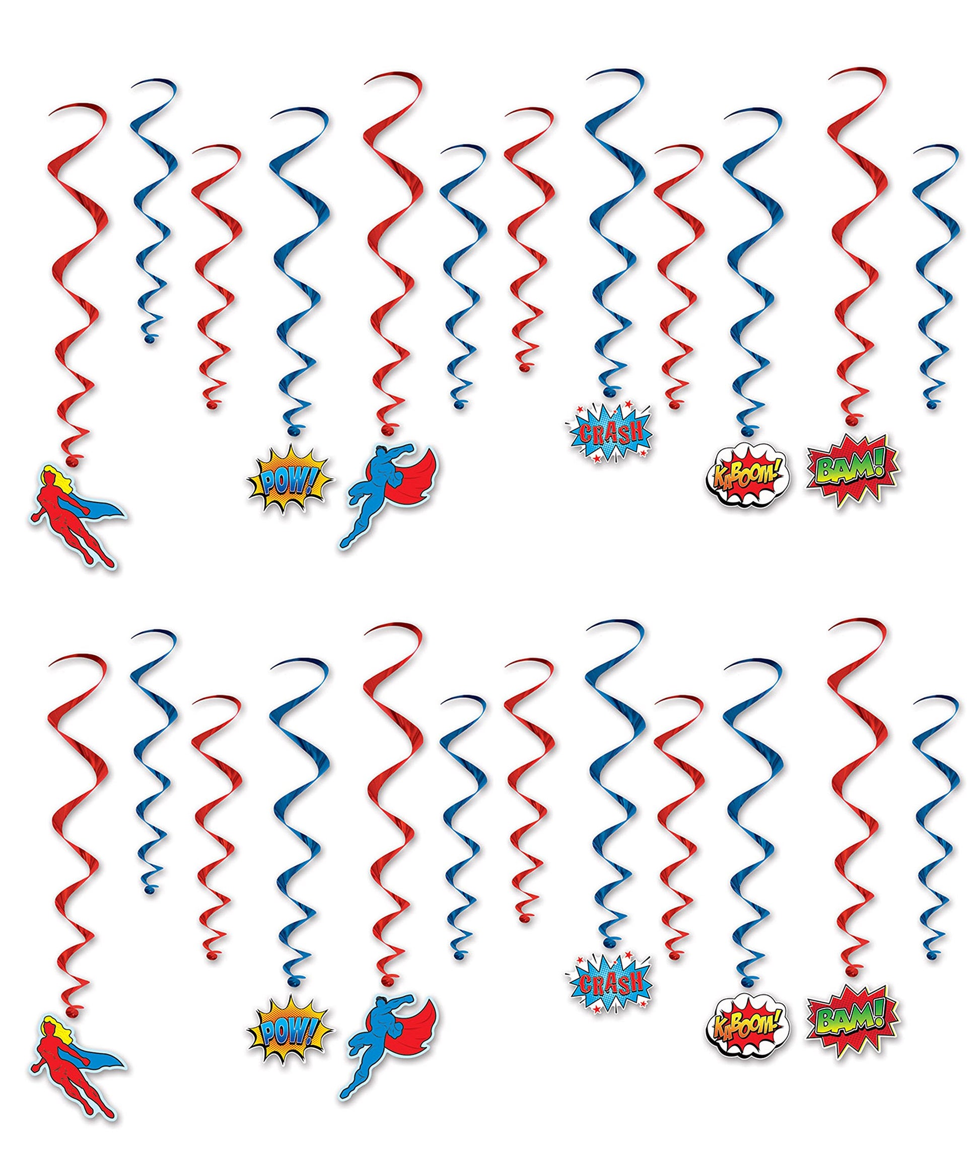Beistle , 24 Piece Hero Whirls, 17-31.5, Multicolored