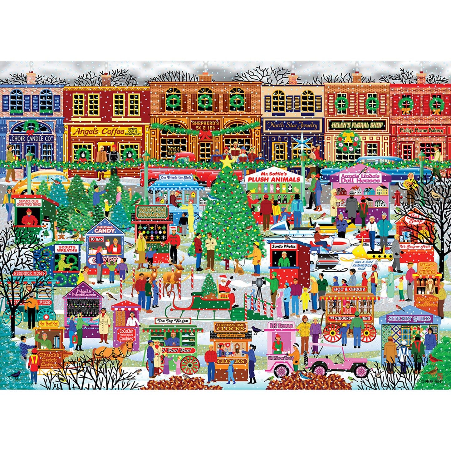 EuroGraphics 500-Piece Downtown Holiday Festival Puzzle, Cardboard, Model 8500-5503