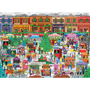EuroGraphics 500-Piece Downtown Holiday Festival Puzzle, Cardboard, Model 8500-5503