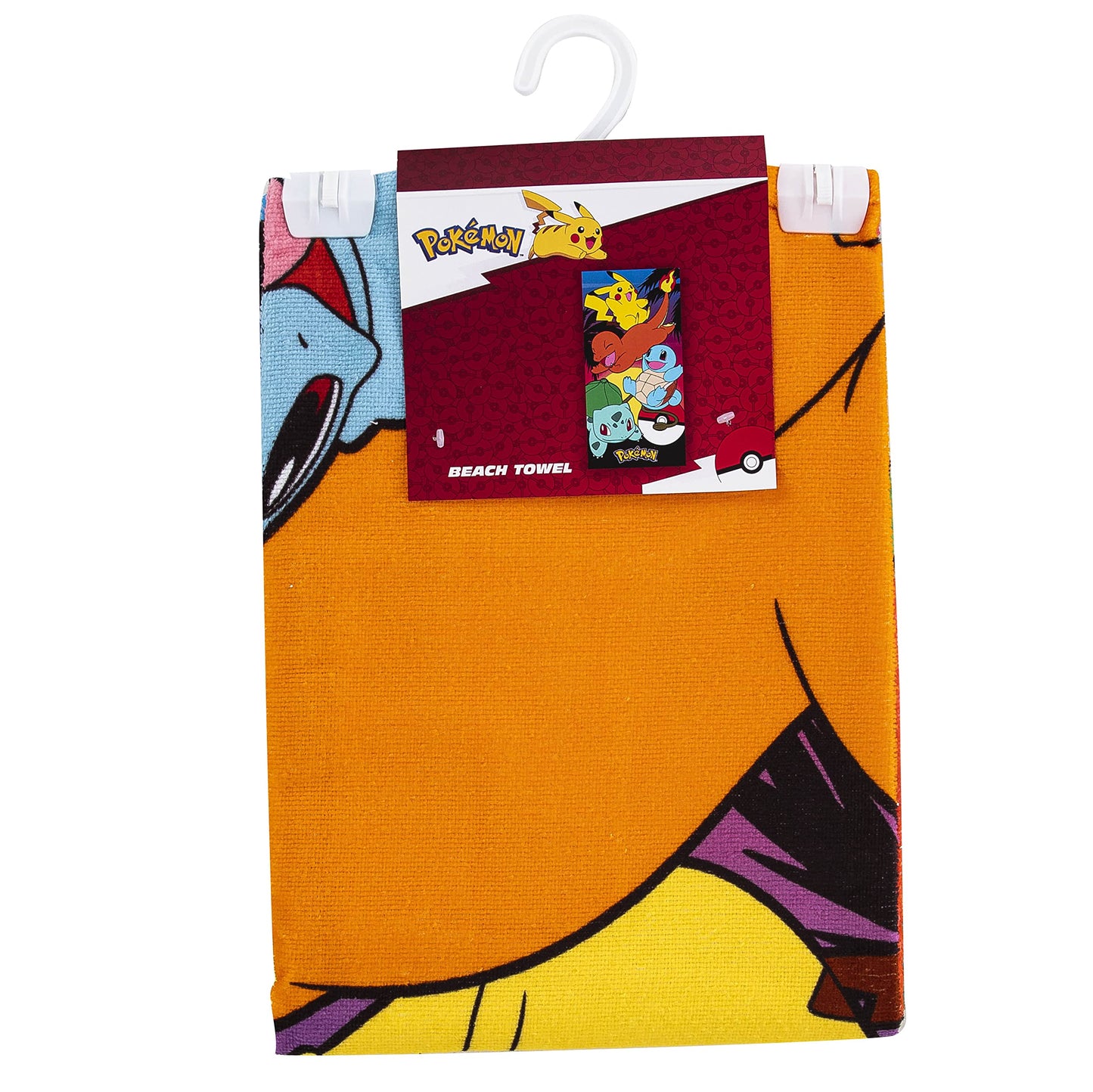 NORTHWEST Pokemon Beach Towel, Soft Cotton 30"x60", Sunset Color, Pikachu Charmander Squirtle Bulbasaur, Model 720