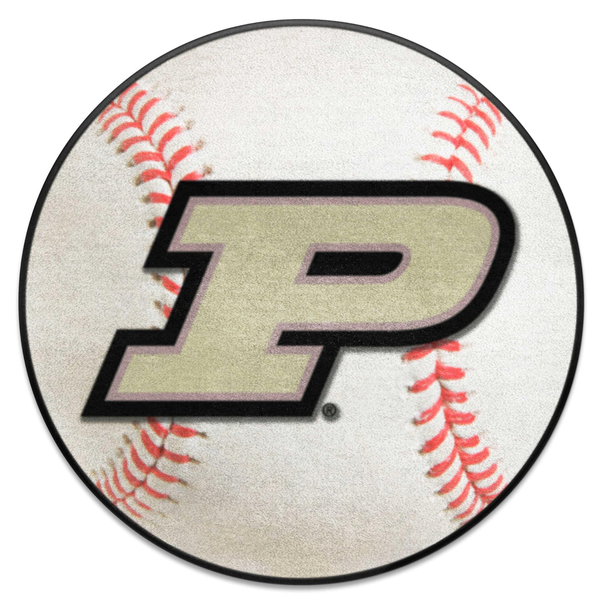 FANMATS 16829 Purdue Boilermakers Baseball Shaped Accent Rug - 27in. Diameter - P Primary Logo