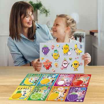 Dorgua Fruit Themed Make-A-Face Sticker, Make A Fruit Stickers For Kids Girls, Diy Crafts Stickers Face Stickers, Make Your Own