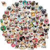 100 Pack Cute Pug Dog Stickers For Water Bottle Car Laptop, Waterproof Aesthetic Trendy Sticker, Great Gift For Pug Lover Kids T