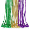 Artlunar 24 Pcs Mardi Gras Beads, Metallic Colorful Bead Necklace Party Favors, 33'' Mardi Gras Beads For Parade Throws Party De