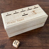 CBLKUS Penny Game - Fun Board Game for 2+ Players, Natural Wood Color, Strategic Dice Game with Wooden Box