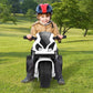 OLAKIDS Kids Ride on Motorcycle, 6V Licensed BMW Electric Motor with Music, Foot Pedal, Headlight, Leather Seat Cushion, 4 Wheel