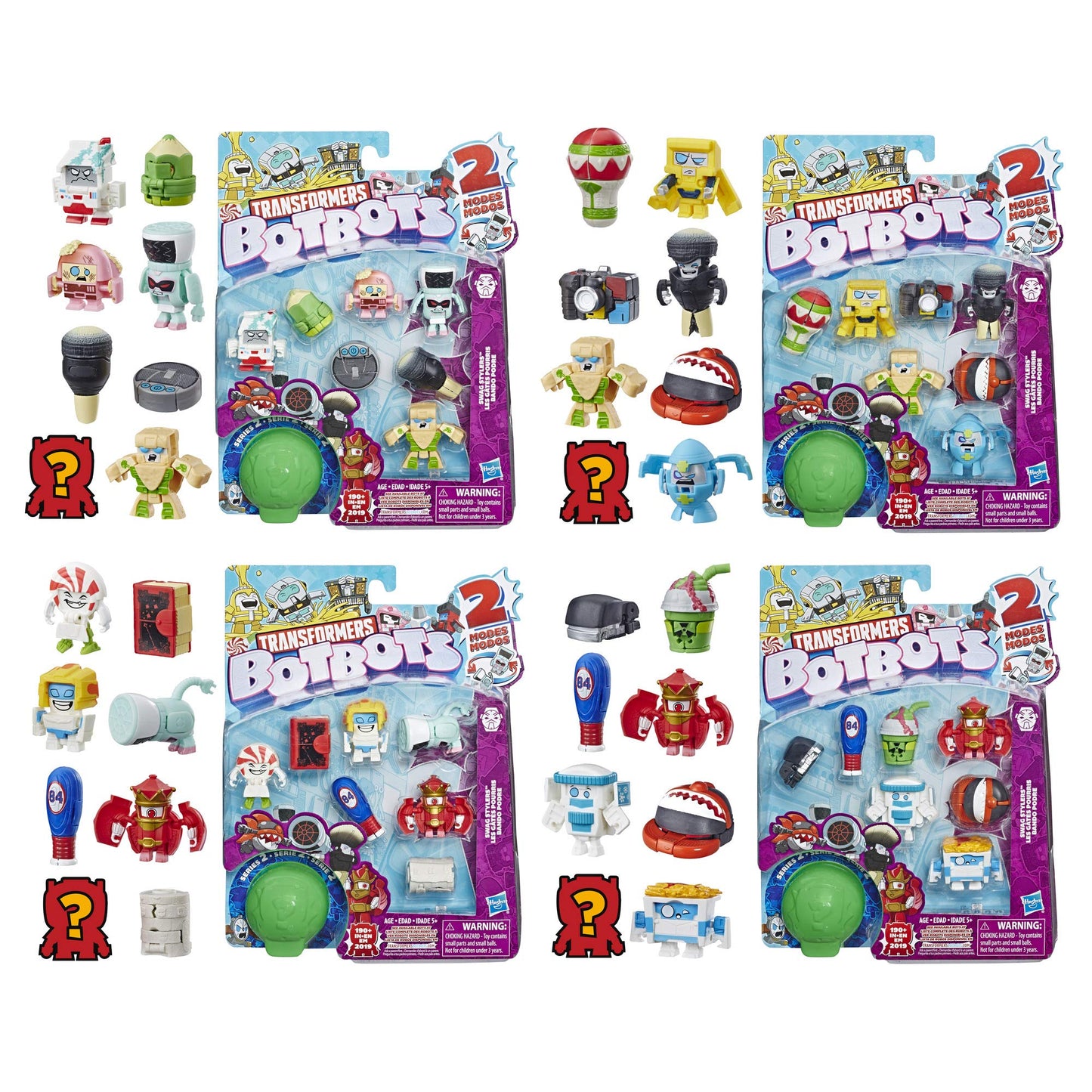 Transformers Hasbro Toys Botbots Series 2 Swag Stylers 8 Pack - Mystery 2-in-1 Collectible Figures! Kids Ages 5 & Up (Styles & C