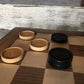 WE Games Wooden Checkers Pieces - 2" Natural & Black Stained, Stackable Ridges with Drawstring Bag - Replacement Game Pieces