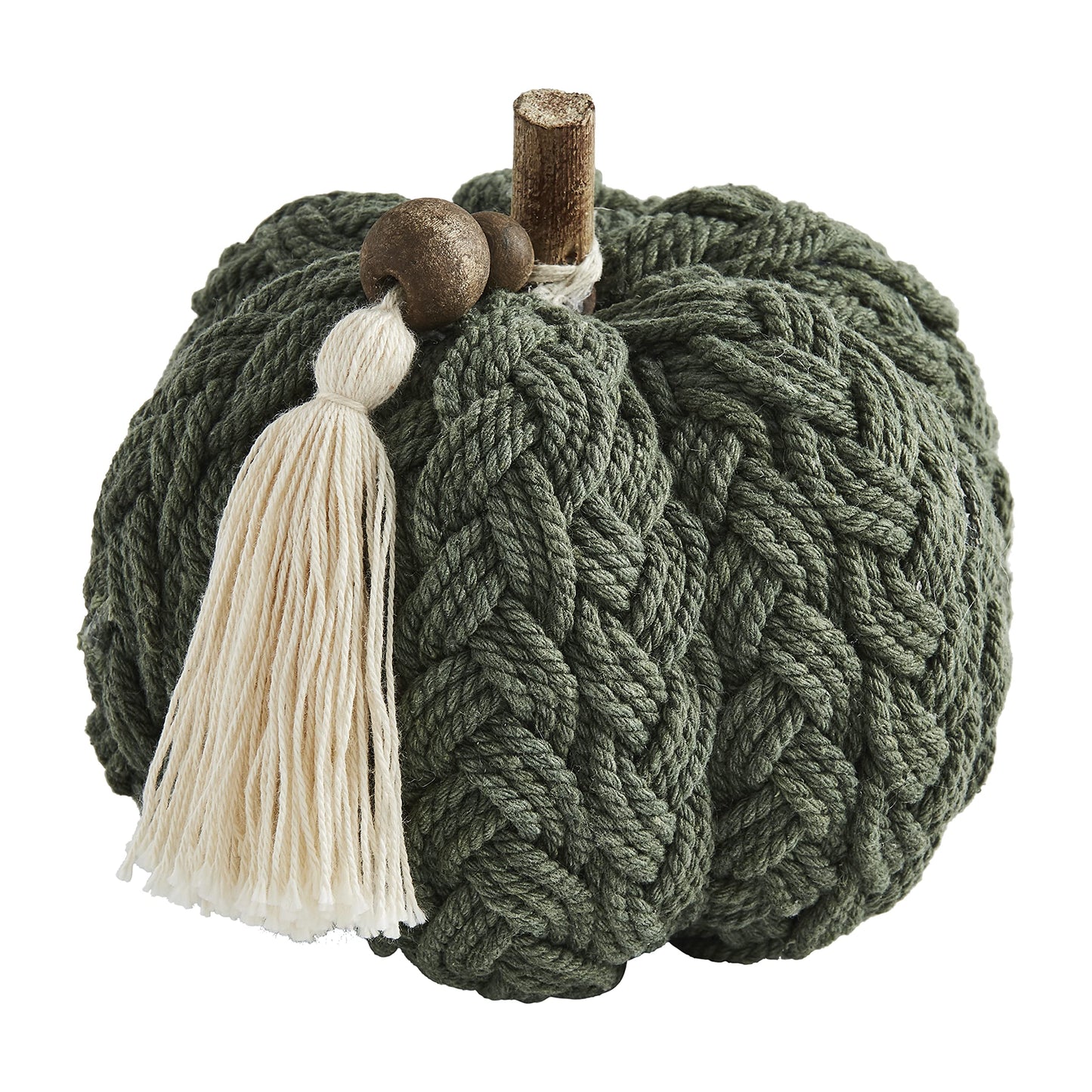 Mud Pie, Green Braided Rope Pumpkin Sitter, 4'' X 5'' Dia