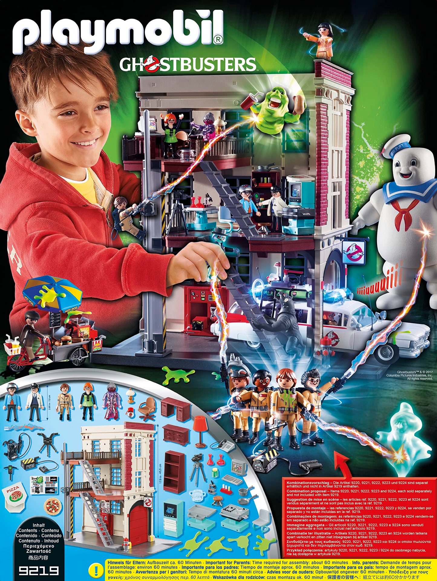 Playmobil Ghostbusters Firehouse Playset, One Size, Multi Color, Model 9219, Durable Plastic
