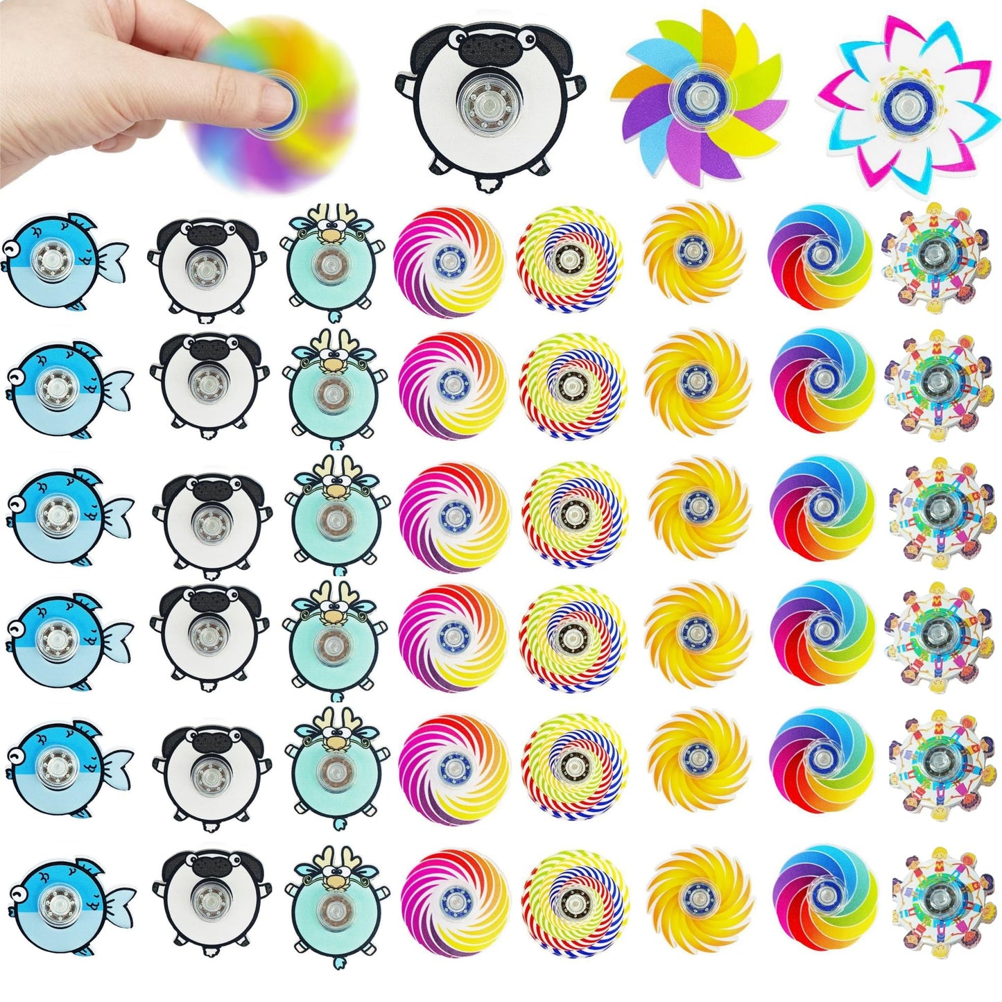 Mini Fidget Spinners Bulk Toys for Kids 3 4 5 6 7 8 9 Party Favors Halloween/Christmas Goodie Bags Stuffers Birthday Return Gifts Classroom Rewards Prize Treasure Box (24)