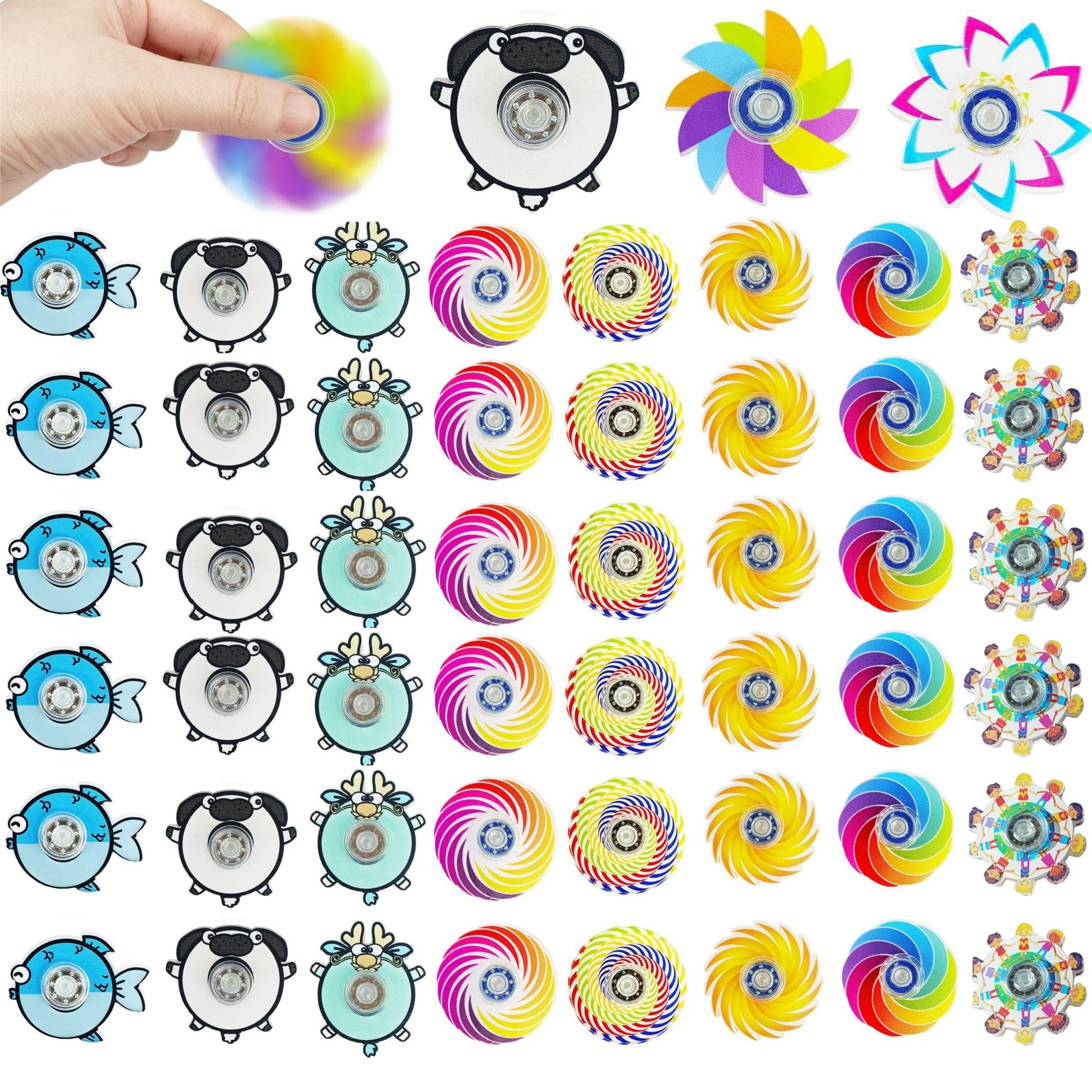 Mini Fidget Spinners Bulk Toys for Kids 3 4 5 6 7 8 9 Party Favors Halloween/Christmas Goodie Bags Stuffers Birthday Return Gifts Classroom Rewards Prize Treasure Box (24)