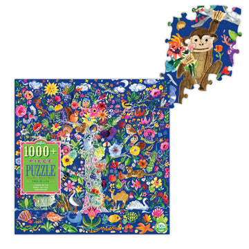 eeBoo: Piece and Love Tree of Life 1000-piece square mature-themed Jigsaw Puzzle  Jigsaw Puzzle for mature-themeds and Families  includes Glossy  Sturdy Pieces and Minimal Puzzle Dust