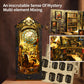 Criolpo Book Nook Kit - Diy Doll House Booknook, Book Nook Miniature Kit For Bookshelf Insert Decor Crafts For Adults Teen Halloween, 3D Wooden Puzzle Bookends With Sensor Led Light
