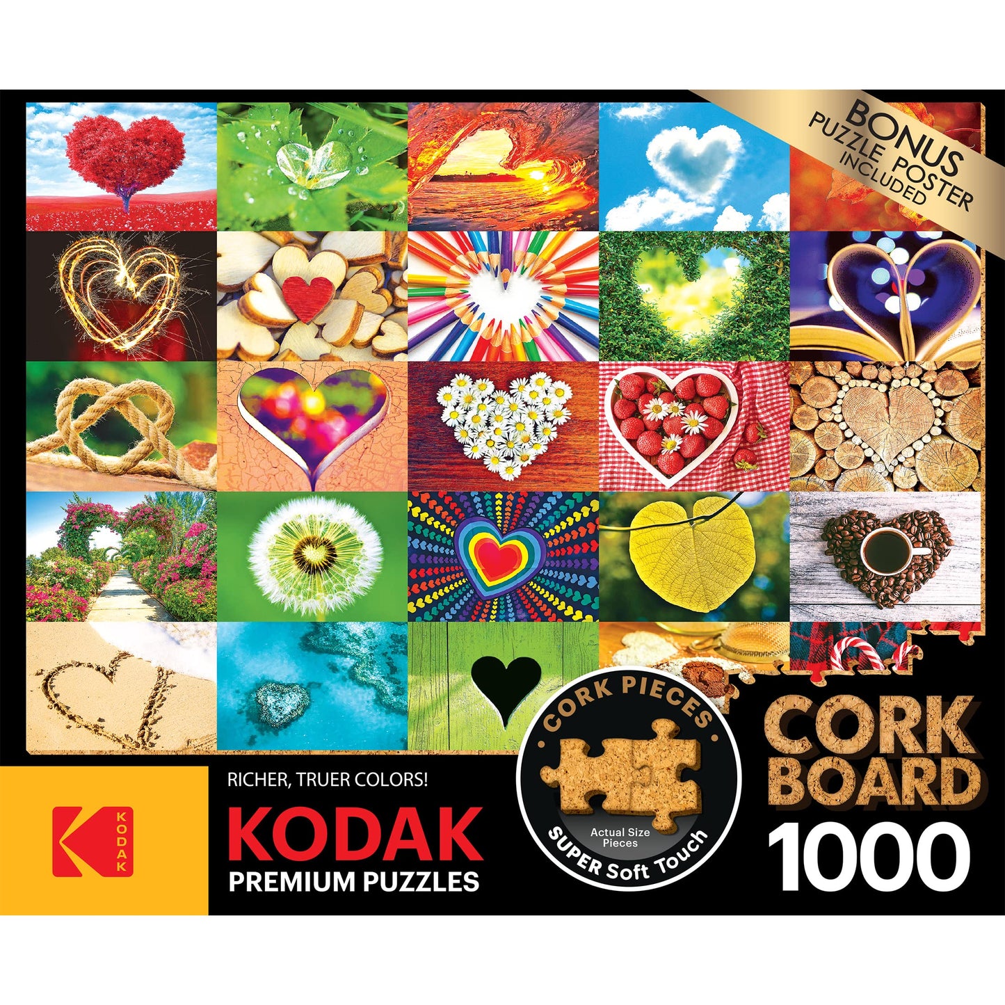 RoseArt 1000 Piece Jigsaw Puzzle - Kodak Premium Cork - Multi-colored - Love is Everywhere - Model 8720ZZF