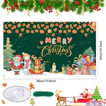 KJQJLY Merry Christmas Banner Christmas Banner Green Christmas Banner Party Decorations Supplies, Xmas Holiday Happy New Year Si