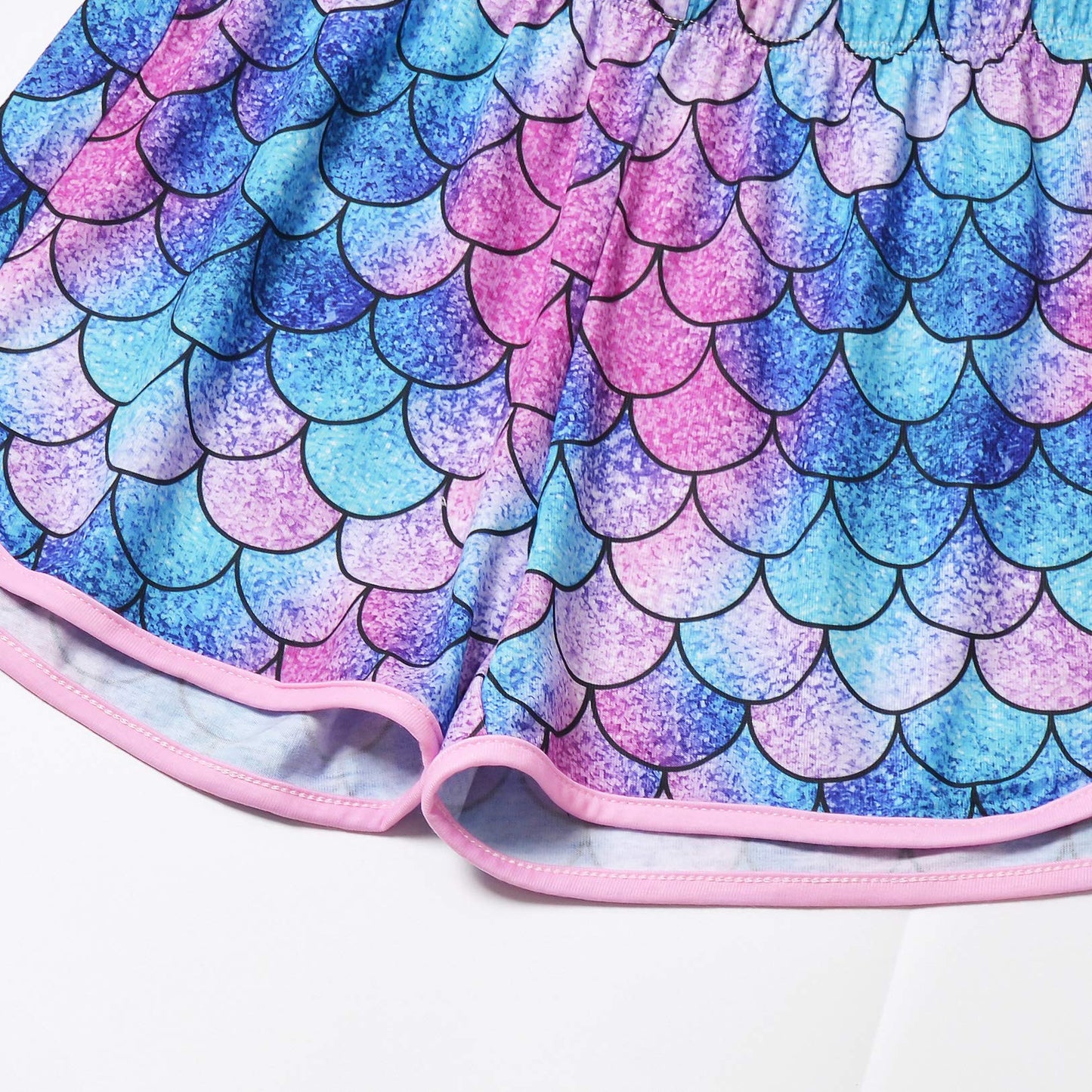 Matching Girls&Dolls Pajamas Pink Mermaid Pj Sets Short Sleeve Sleepwear,4T 5T