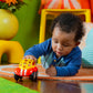 Bright Starts Oball Rattle & Roll Buggie, BPA-Free Rubber Toy, 1 Count, Red/Yellow, 3 Months+