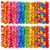 120 Packs Hawaiian Luau Leis Bulk Tropical Hawaii Theme Silk Flower Necklace Summer Beach Party Decorations Birthday Party Favor