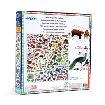 Eeboo: Piece And Love A Rainbow World 1000 Piece Square Adult Jigsaw Puzzle, Puzzle For Adults And Families, Glossy, Sturdy Pieces And Minimal Puzzle Dust