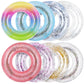 Elcoho 8 Pieces 36 Inches Inflatable Pool Floats Colorful Glitter Pool Tubes Transparent Swimming Ring Pool Floats Toy for Summer Beach  Pool Supplies