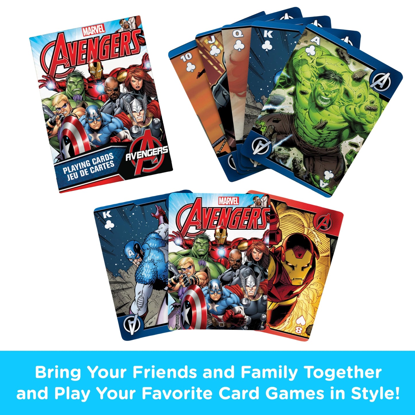 AQUARIUS Marvel Avengers Playing Cards - Avengers Themed Deck of Cards for Your Favorite Card Games - Officially Licensed Marvel