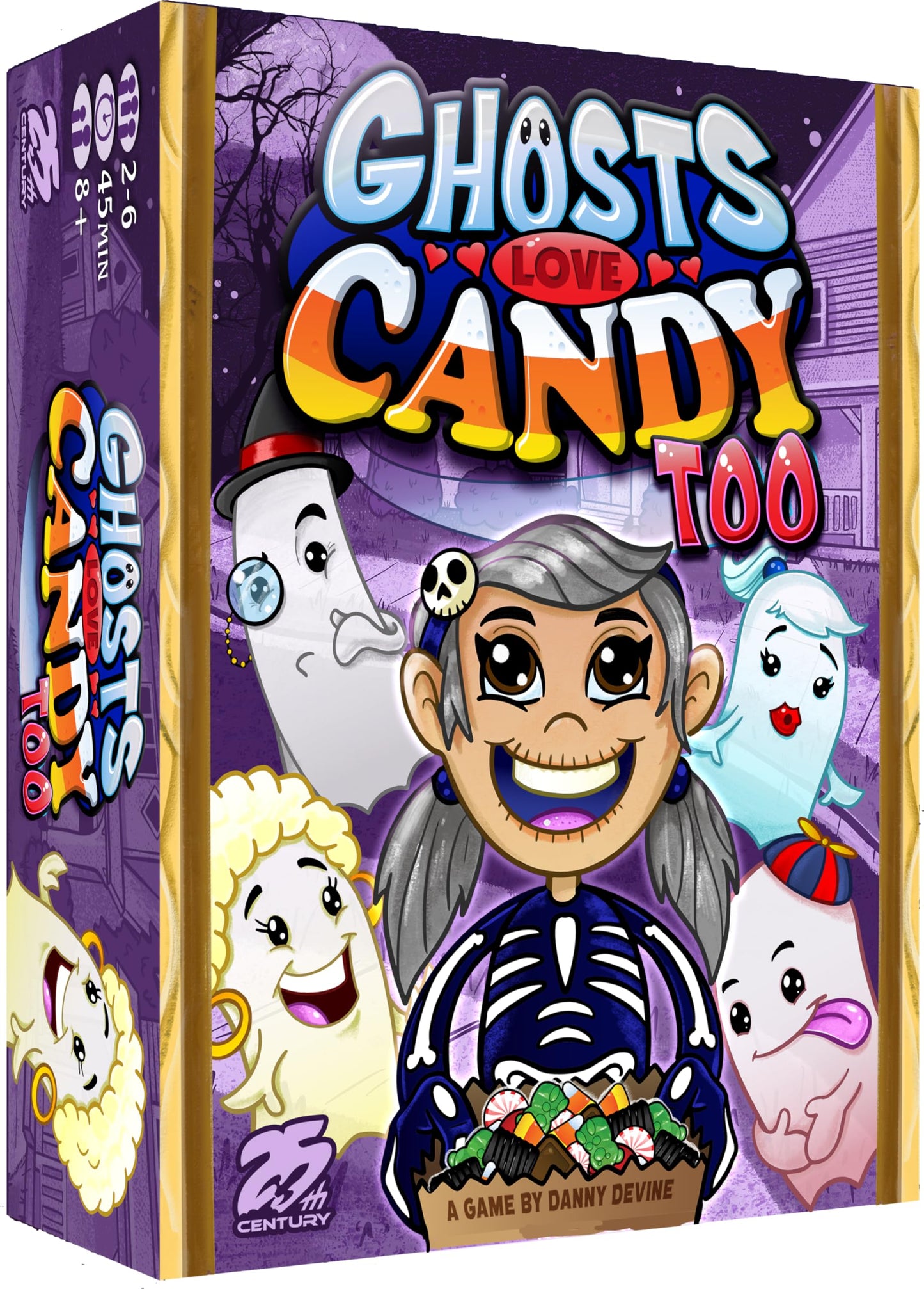 25th Century Games Ghosts Love Candy Too Card Game - Compact, Cardboard, 2-6 Players, Trick or Treat Theme, Model 25000TFC