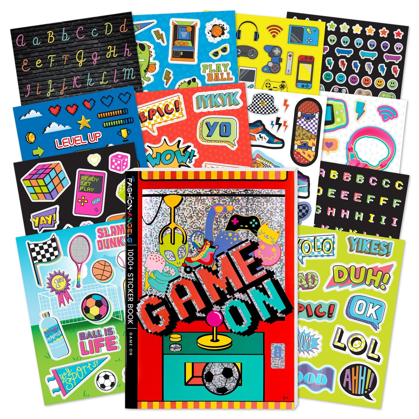 Fashion Angels 1,000+ Game On Sticker Book, Includes Fun & Colorful Craft Gaming Stickers, Ideal For Accessorizing Kids & Teens Notebooks, Journals & More