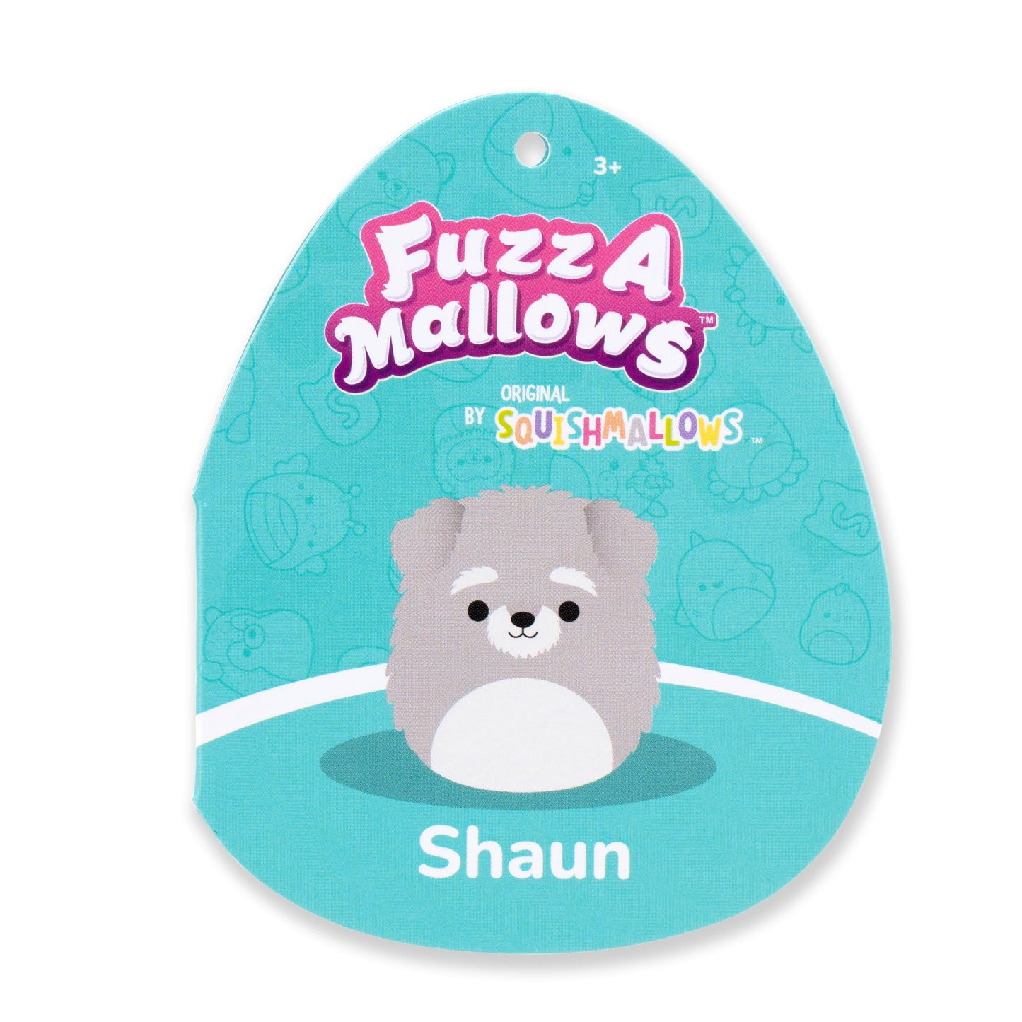 Squishmallows Plush Toy Shaun the Schnauzer Dog - Rare 30cm Gray, Model SQCR06683, Soft Polyester FuzzAMallows
