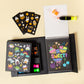 Tiger Tribe Neon Coloring Set - Glow Friends - Black Paper Art - Take Along Travel Kit - All Supplies Included - Easy Clean Up And Storage - Ages 5+ 60329