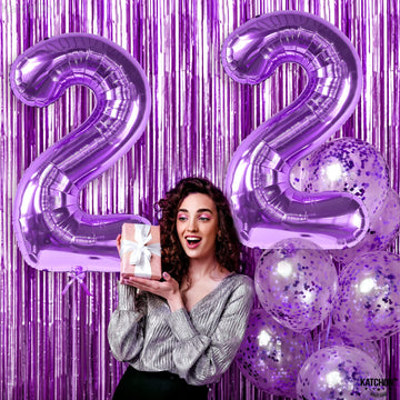 Katchon, Purple 22 Balloon Number - Big, 40 Inch | 22 Birthday Decorations For Women | 22 Balloons, 22Nd Birthday Decorations For Women | 22 Birthday Balloons, 22 Year Old Balloon | 22 Number Balloons