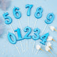 PHD CAKE 2.76 Inch Modern Blue 7 Number Birthday Candles, Blue Number Candles, Cake Number Candles, Party Celebration