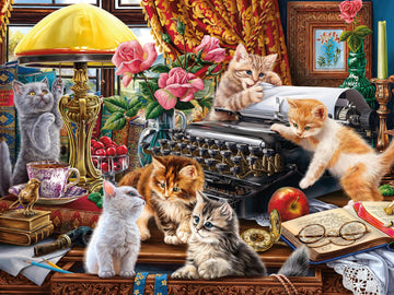 Ceaco - Paws Gone Wild - The Writer'S Cats - 550 Piece Jigsaw Puzzle